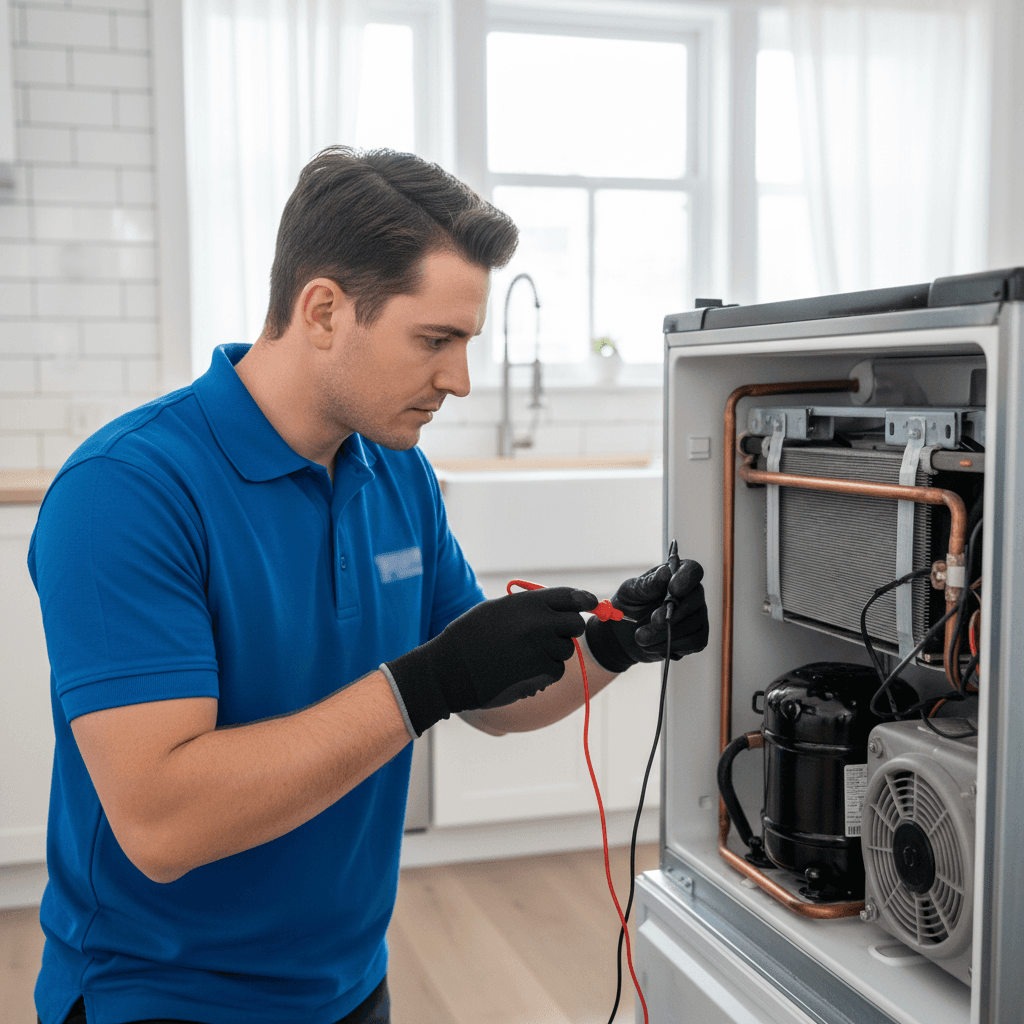 Refrigerator compressor inspection