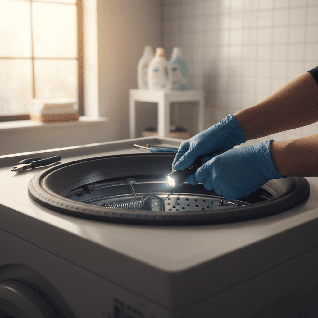 Washing machine repair work in progress